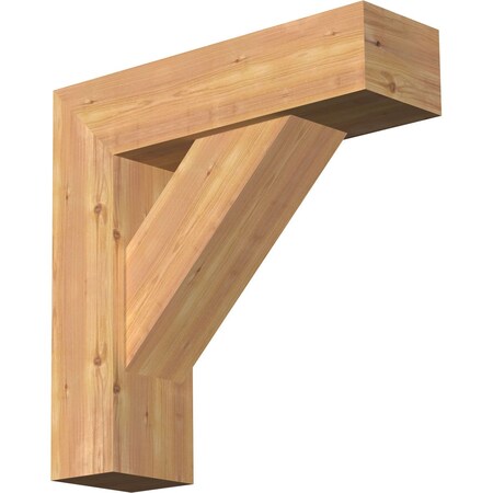 Ekena Millwork Traditional Block Smooth Bracket w/ Offset Brace, Western Red Cedar, 7 1/2"W x 26"D x 26"H BKT0806X26X26TRA05SWR